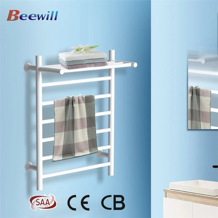 White Electric Towel Rail With Thermostat