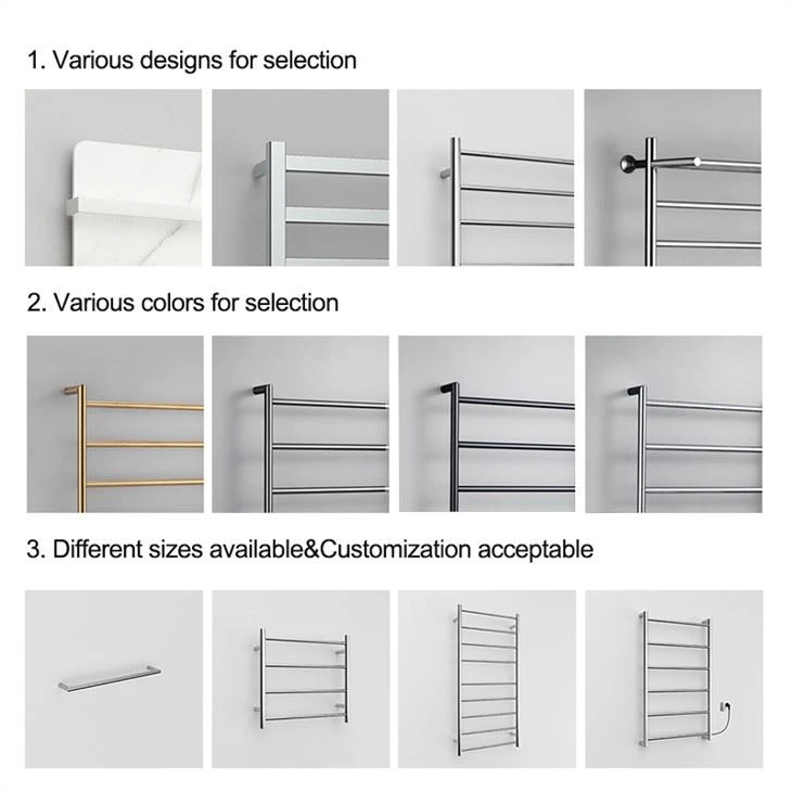 White Electric Towel Rail With Thermostat